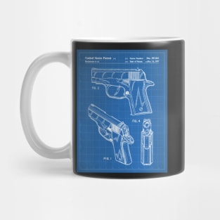 Sig Sauer Pistol Patent - Firearm Enthusiast Gun Lover Art - Blueprint Mug